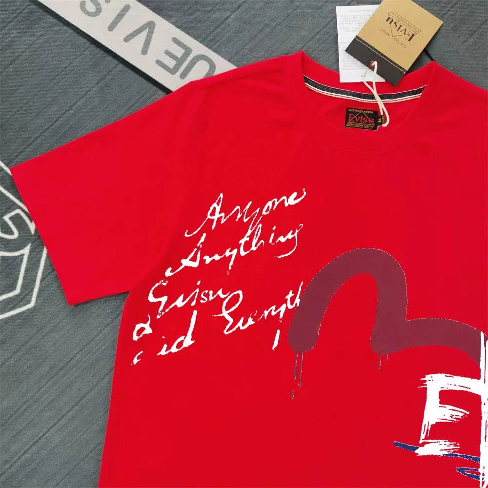 Evisu 2025New Arrival T ⚠ Quality⚠ Same Style T 。 ，Black S-XXL，White S-XXL，Gray M-XXL，Red M-XXL， Red M-XXL Blue M-XXL